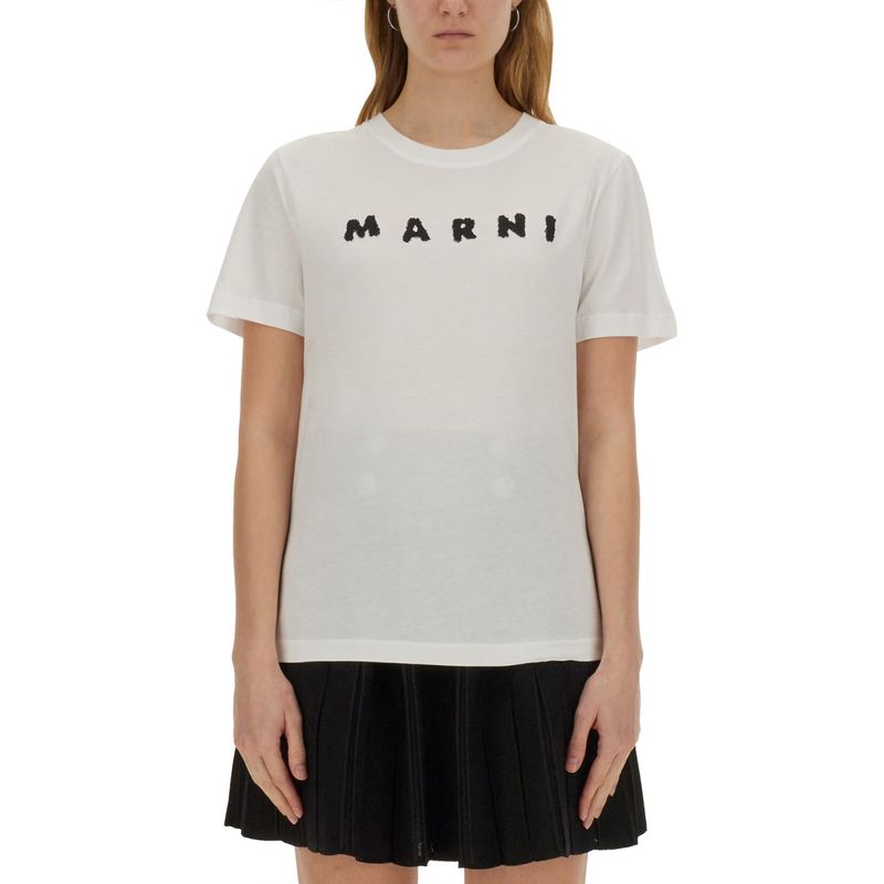 Marni Women Cotton T-Shirt With Logo